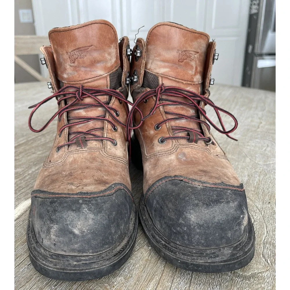 Red Wing's ASTM F2413-18 Steel Toed Boots US 10.5 Brown Waterproof